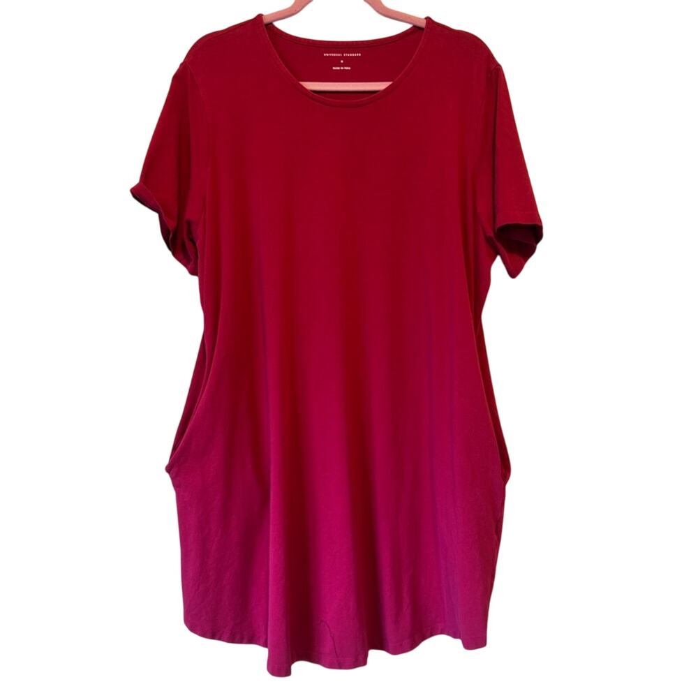 Universal Standard Pink Short Sleeve Mini Dress Womens 20 Pockets Casual Shift